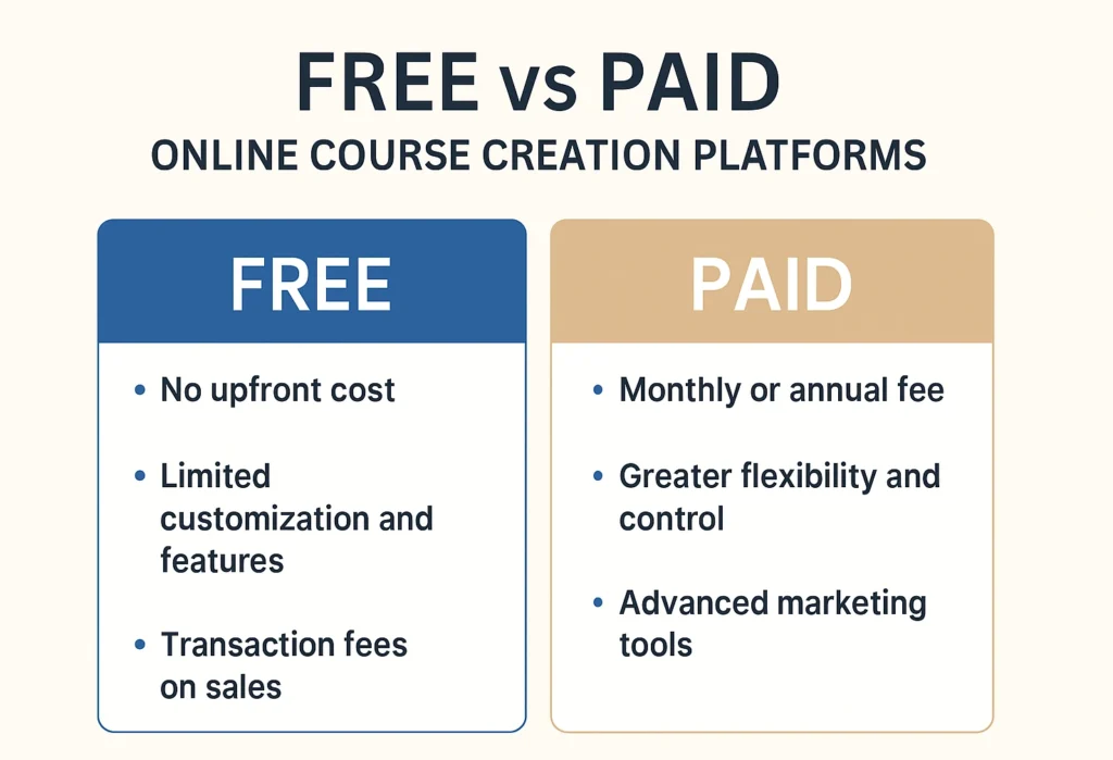 free v/s paid course creation platform