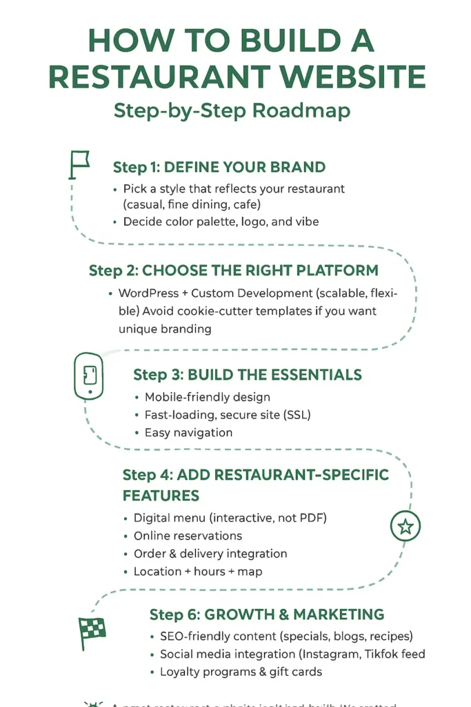 road map to built a resturant website
