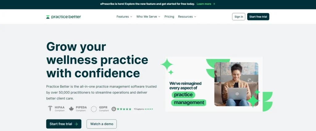 oractice beeter crm for health coaches, website screenshot