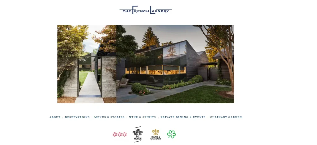 Restaurant website example - The French Laundry