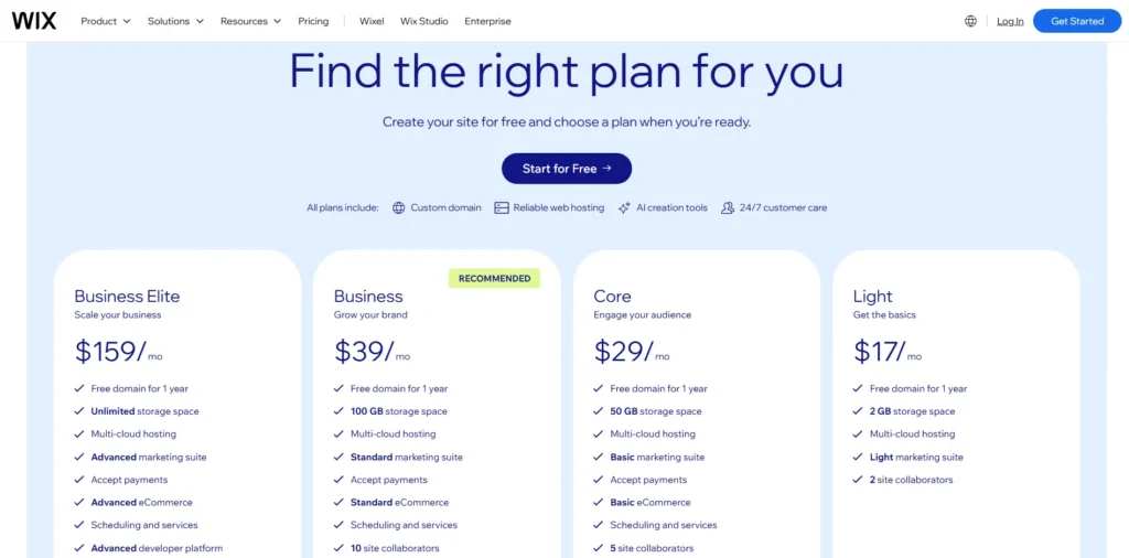 Wix Website builder for coaching business