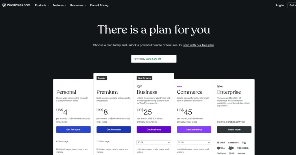 WordPress pricing plans