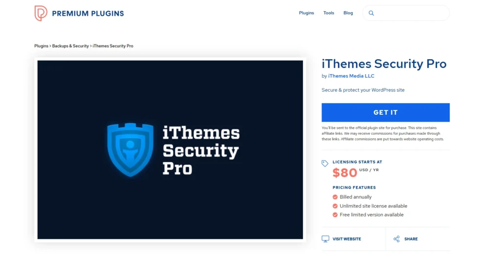 iThemes Security Pro interface