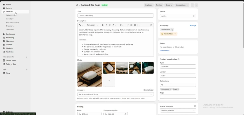 Add product page