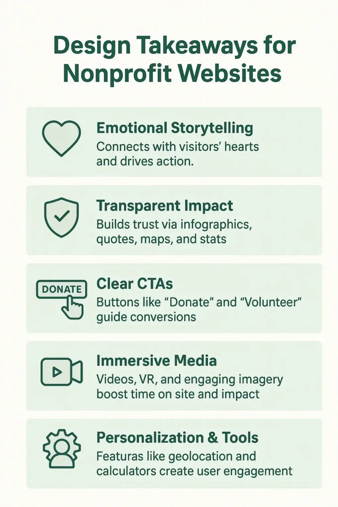 Key takeaways of website design for nonprofits