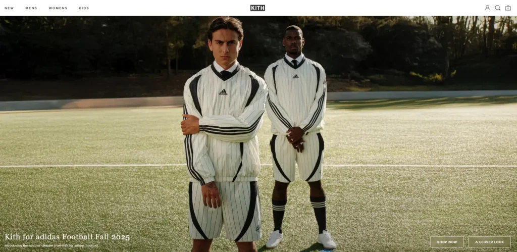 Kith - sports wear website