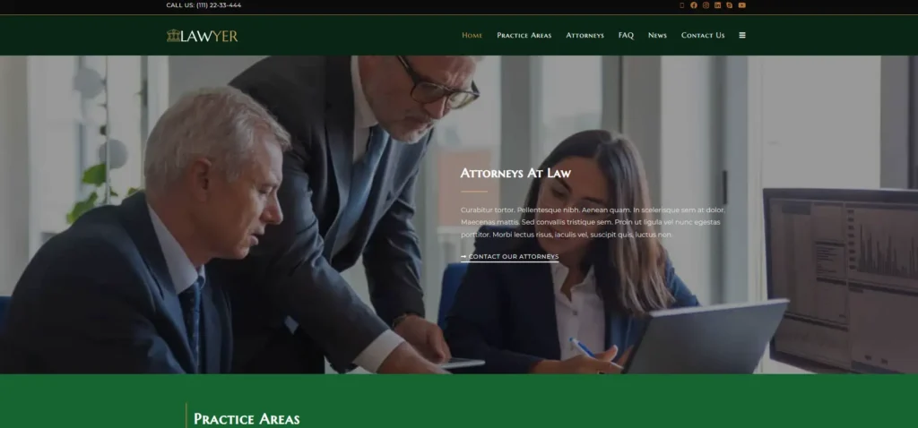 Law Firm Legal Services WordPress Template