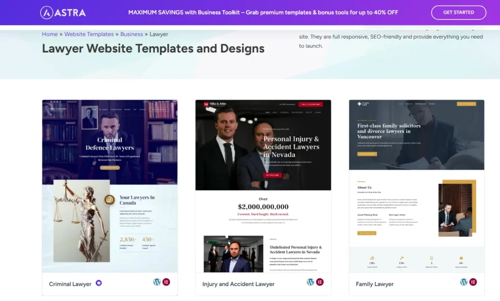 Astra law firm template