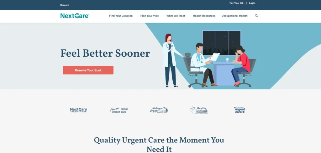 best doctors website design - nextcare
