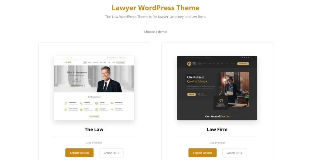 The Lawyer WordPress theme