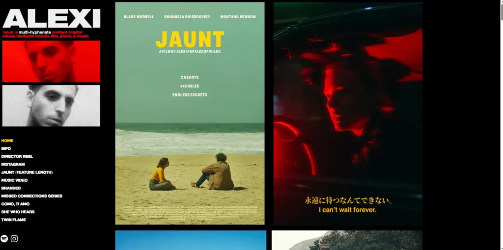 Cinematic Portfolio website