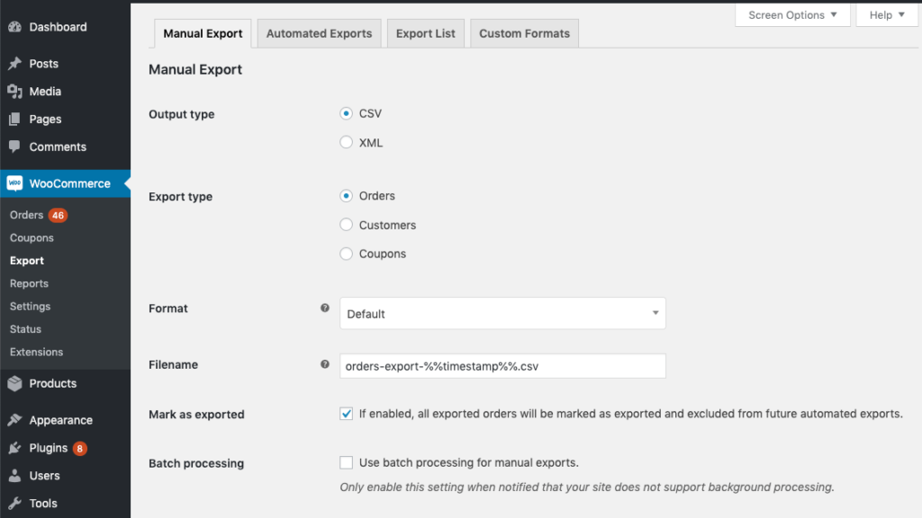 Export Data from WooCommerce