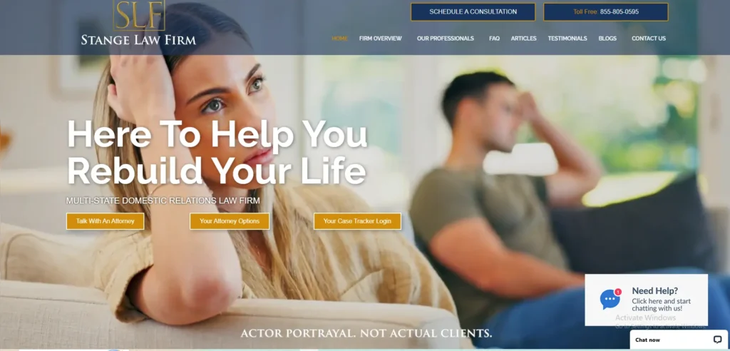 Stange- web design for family lawyer