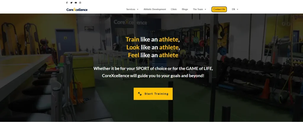 Website design for personal trainers : CoreXcellence