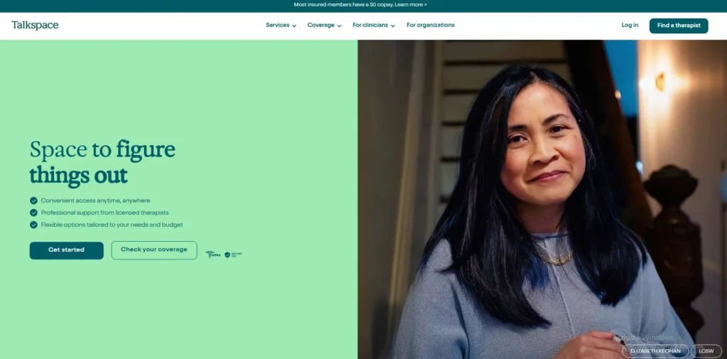 Therapist website design - Talkspace