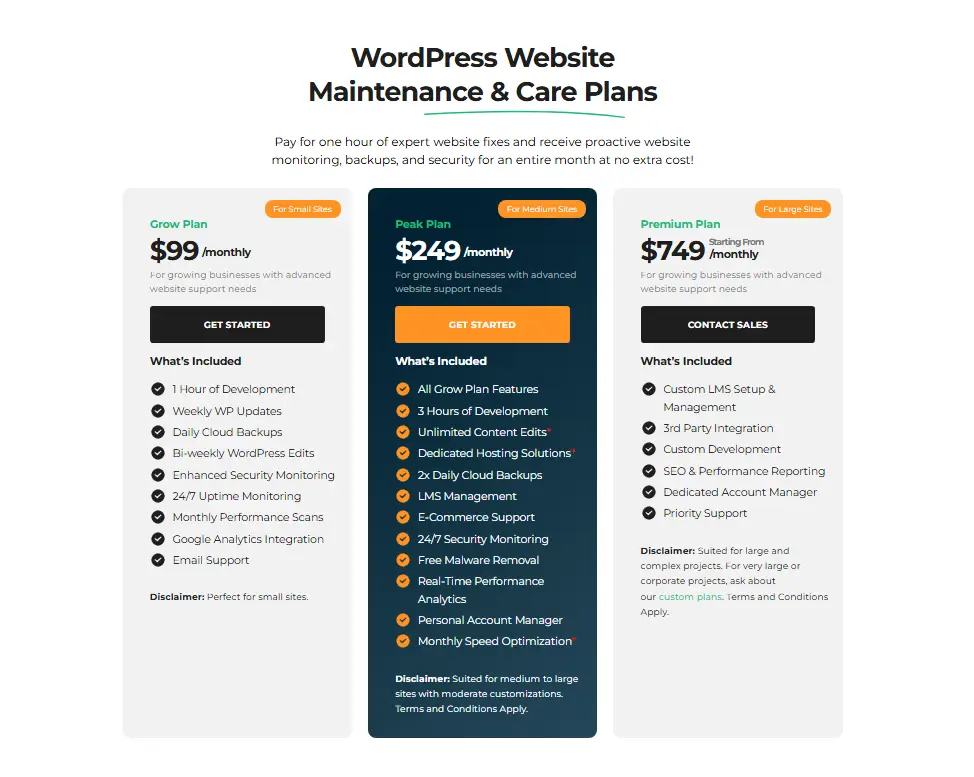 Best WordPress maintenance Packages
