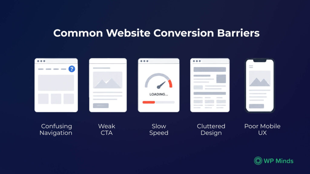 Common website conversion barriers - WP Minds
